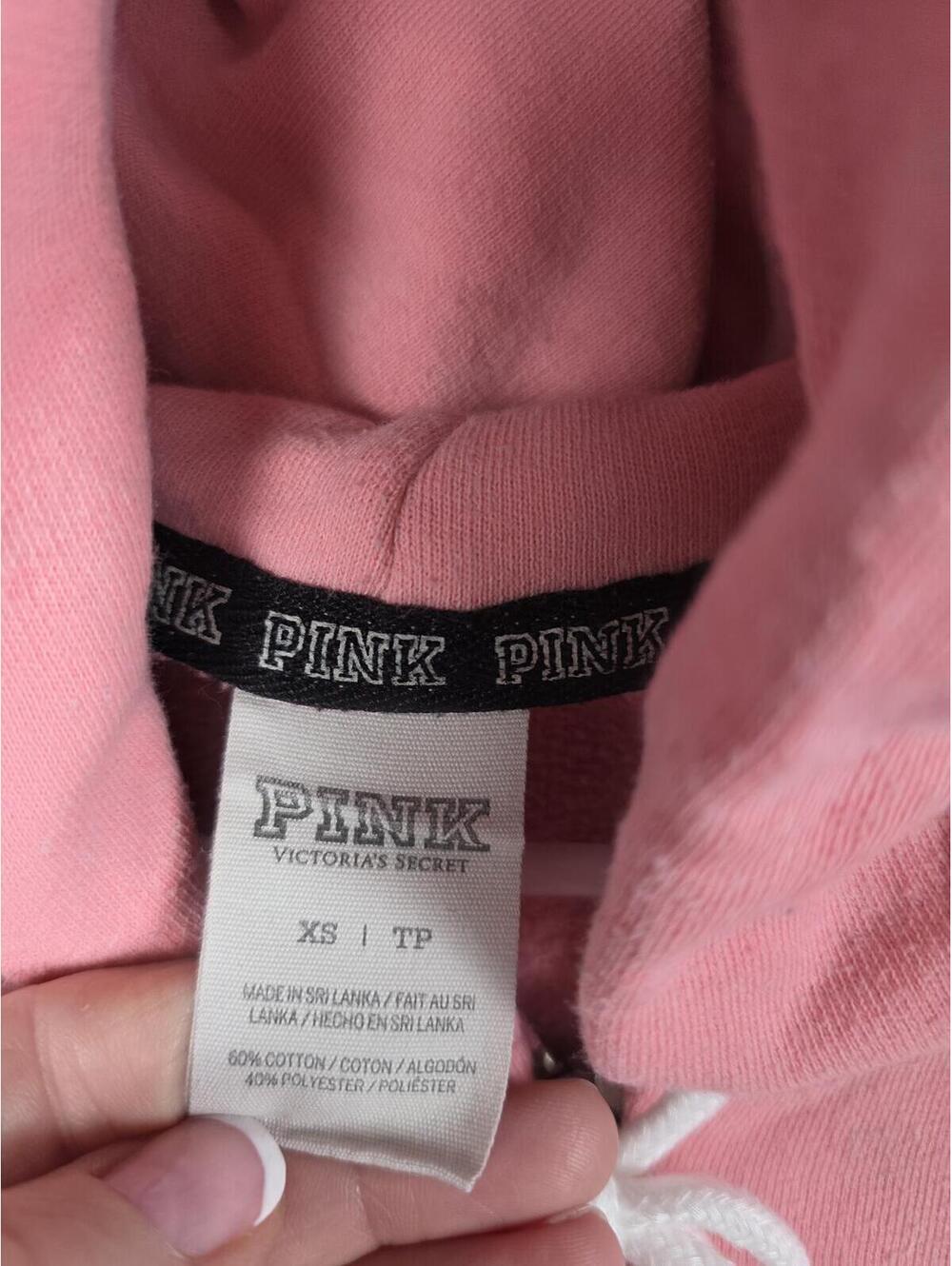 Victorias Secret Pink Bling Logo Sequined Full zip Hoodie Jacket XS - Picture 5 of 6